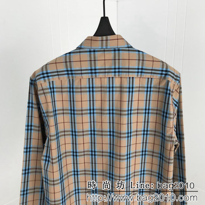 BURBERRY巴寶莉 18ss秋冬新款 新配色 純棉格紋長袖襯衫 男女同款 ydi1029